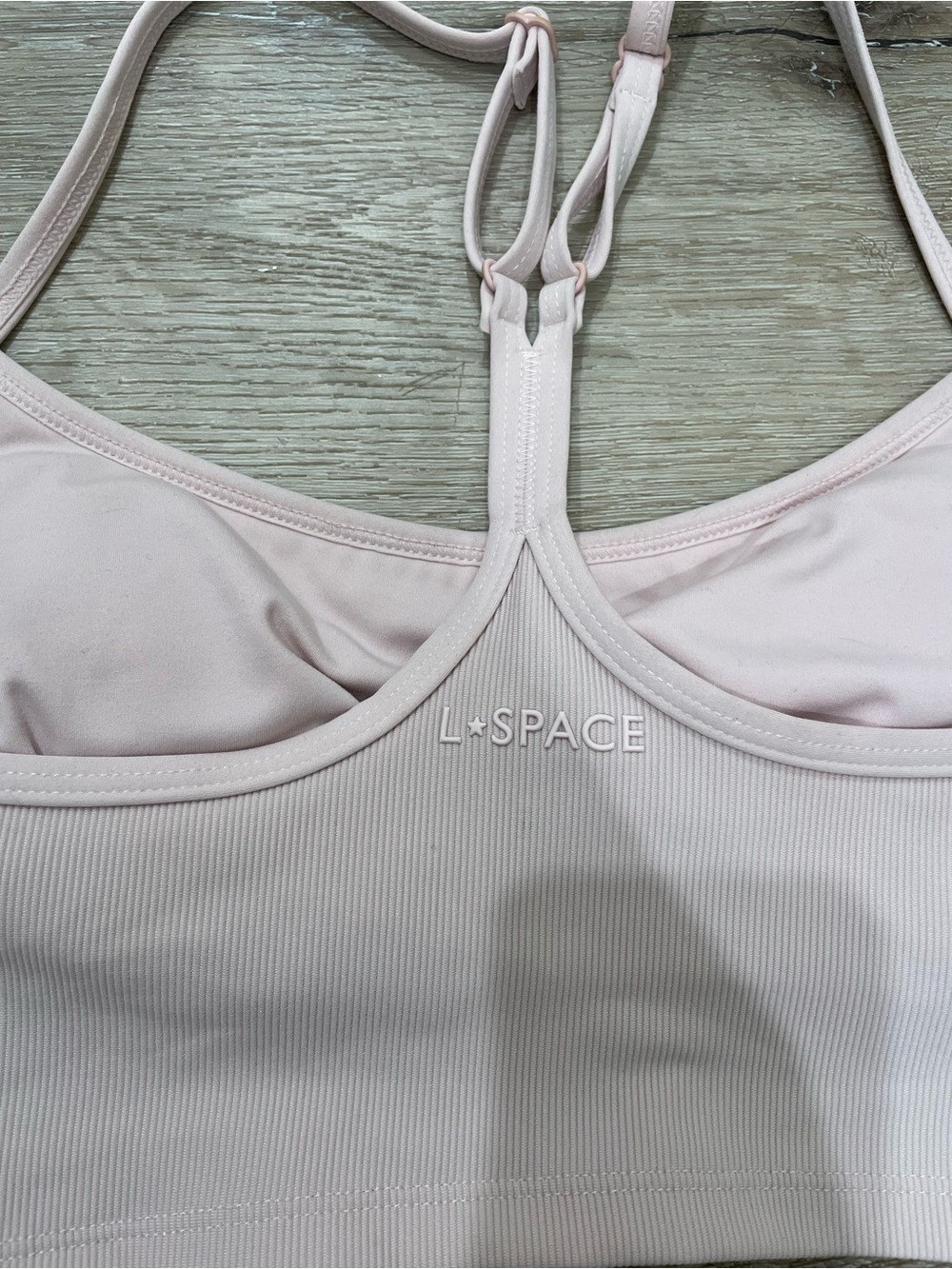 L*Space Two-Piece Active Set Light Pink Sports Bra and Biker Shorts Workout XS - Picture 9 of 9